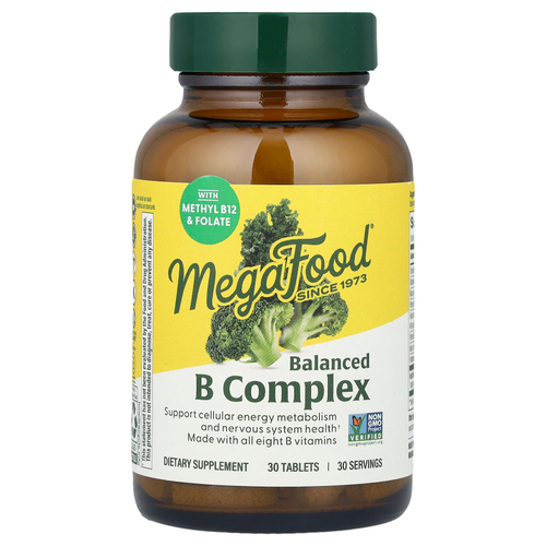 MegaFood, Сбалансированный комплекс группы B, 30 таблеток