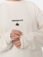 Свитшот из футера "Тишина". Молочный