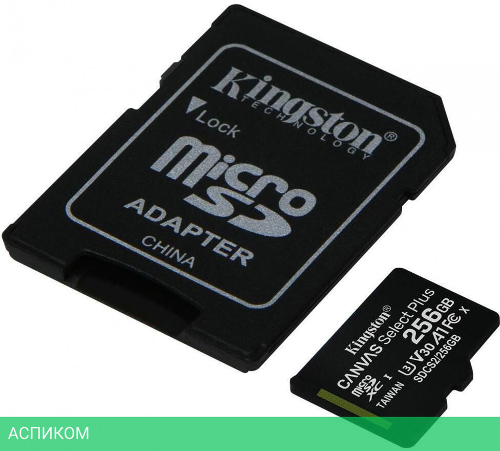 Карта памяти Kingston SDHC-micro 256GB (SDCS2/256GB)