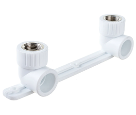 Угольник RTP PN25 комбинированный, с креплением, двойной под смеситель, внутренняя резьба, D25х1/2 мм