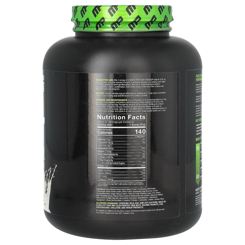 MusclePharm, Combat, протеиновый порошок, печенье и крем, 1906 г (4,2 фунта)