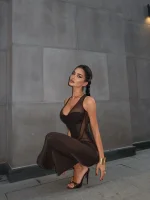 Платье-корсет Greta, Коричневый