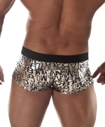 Серебристые трусы-хипсы с черными буквами (Размер: XL) (Цвет: серебристый)