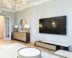 Тумба под ТВ Almeria, 200 см, керамогранит с рисунком Calacatta Borghini