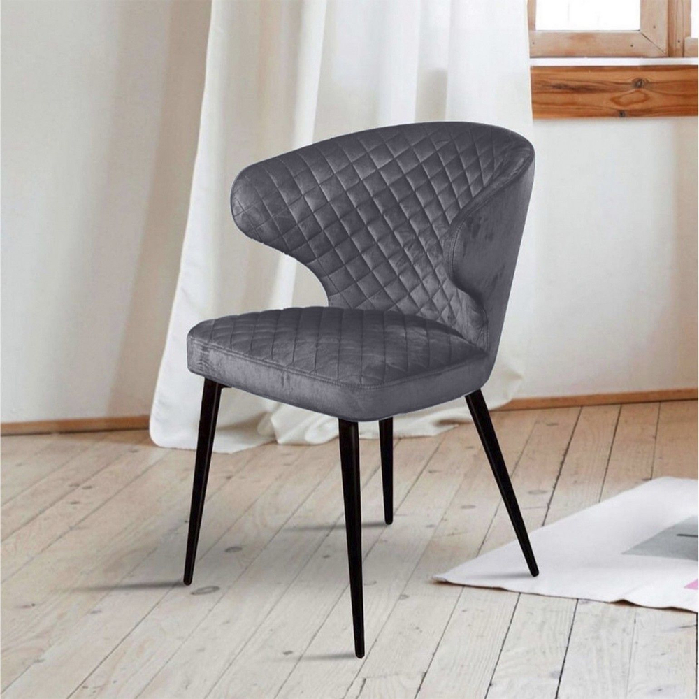 Стул Richard ромб, бархат серый 27