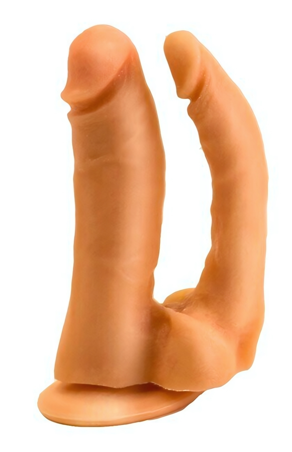 Фаллоимитатор двойной на присоске (Цвет: телесный)