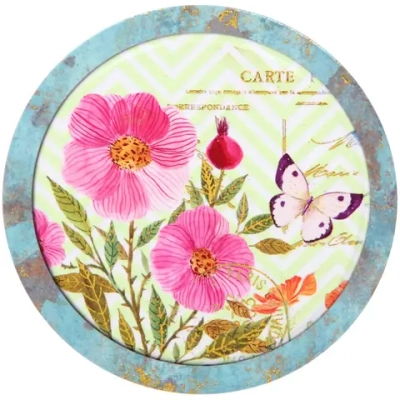 Подставка керамическая 18 см «Бабочка в маках»