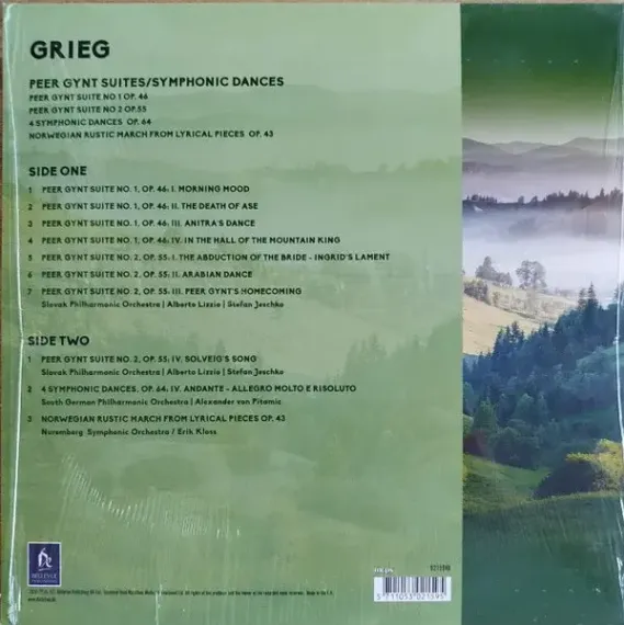 Edvard Grieg, Slovak Philharmonic Orchestra, Suddeutsche Philharmonie, Nurnberger Symphoniker – Peer Gynt Suites, Symphonic Dances - LP
