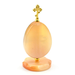 Яйцо из селенита на подставке с крестом "Б. М.Неупиваемая чаша" 47*47*105мм