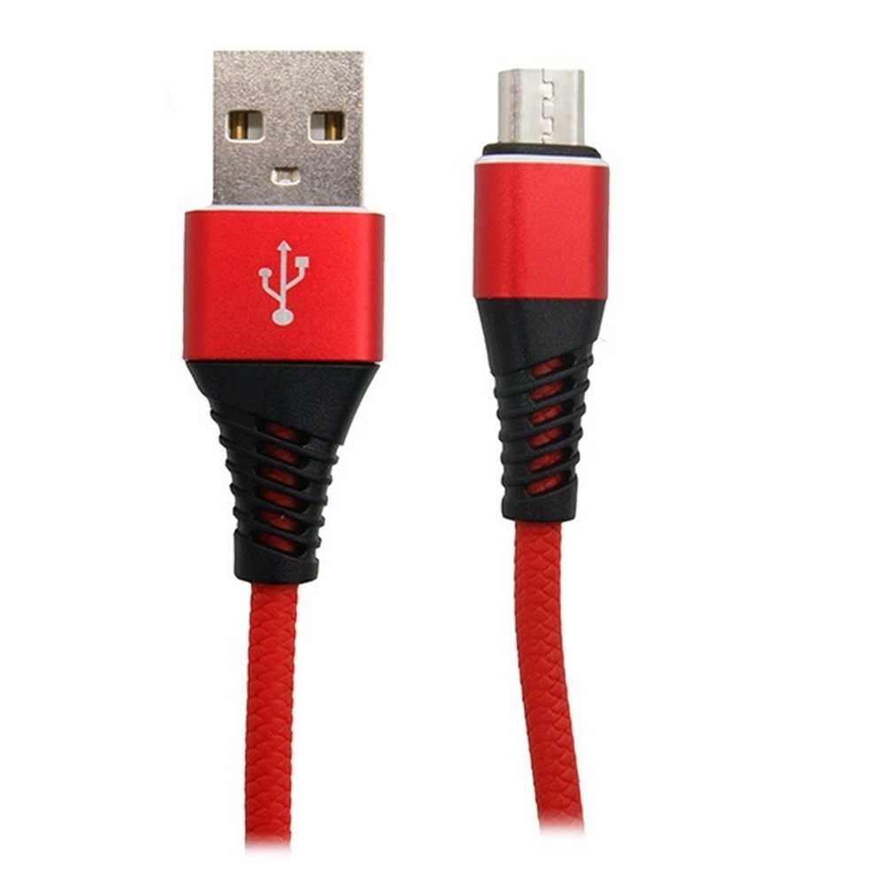 Кабель USB - Micro Lace (красный) 1м