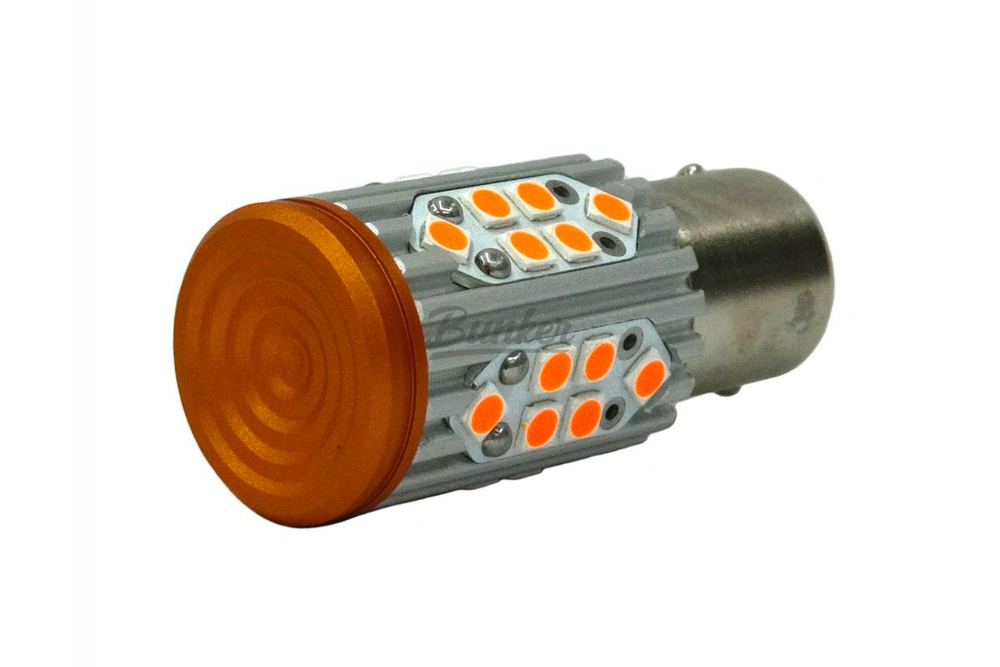 Светодиодная автомобильная LED лампа Sariti 1156 V-Amber со смещением,Оранжевый,Не полярный,12 V