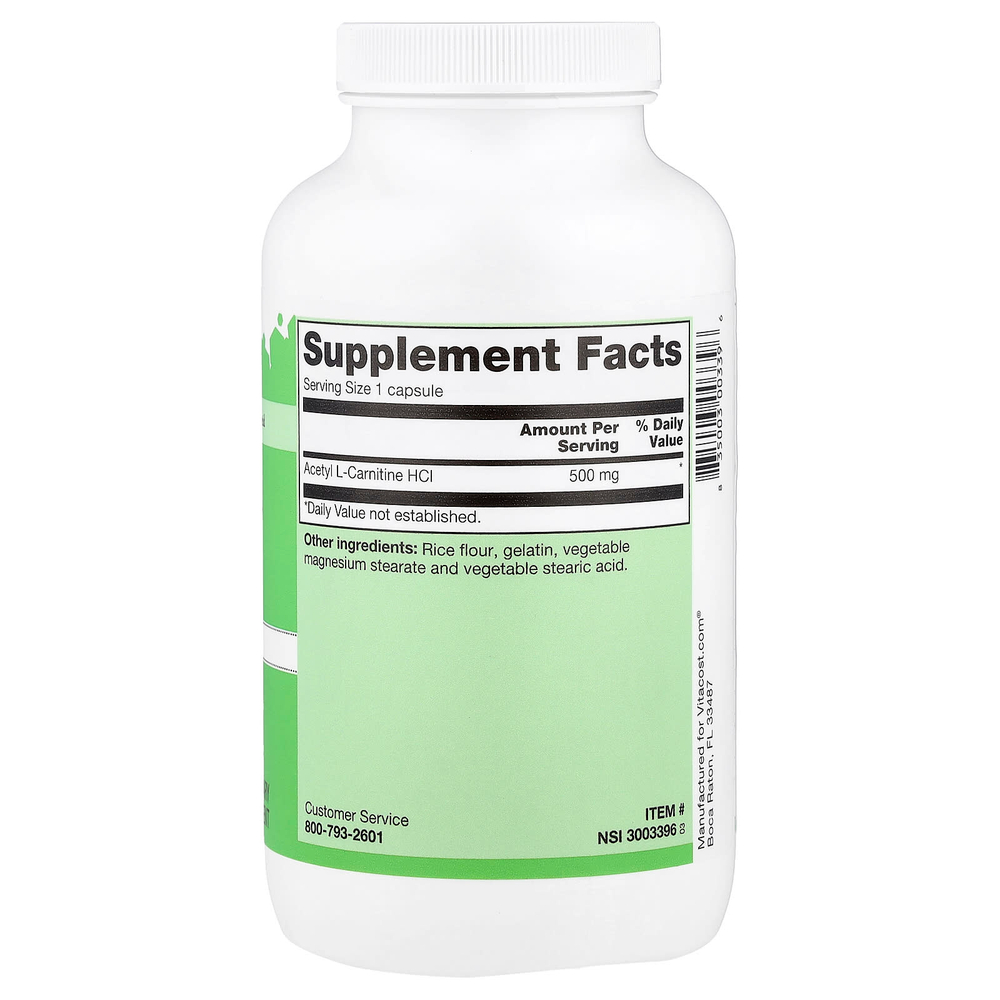 Vitacost, Acetyl L-Carnitine HCl, 500 mg, 300 Capsules