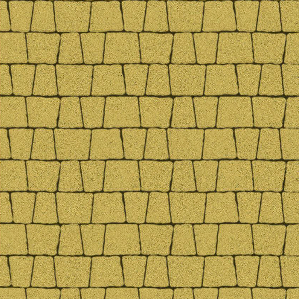 Тротуарная плитка АНТИК Б.3.А.6, комплект из 5 видов плит Стандарт Желтый
