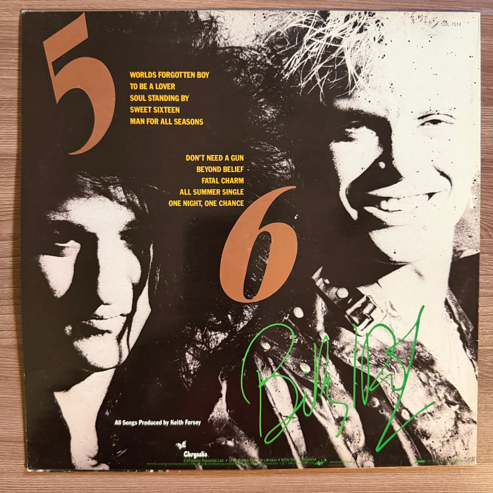 Billy Idol – Whiplash Smile (Скандинавия 1986г.) Т