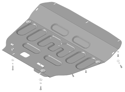 Усиленная защита Motodor картера Двигателя, КПП. 2 мм, Сталь. для Chery Tiggo 8Pro Max 2022-н.в. арт.79007