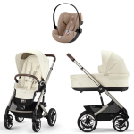 Коляска Cybex Talos S Lux TPE complete Cloud G Almond Beige Plus 3 в 1 Seashell Beige с дождевиками