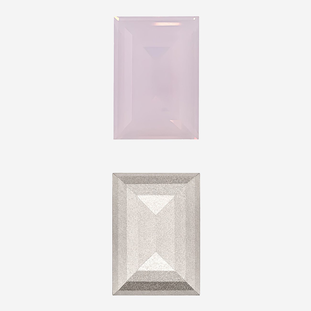 Кристалл Прямоугольник (Step Cut Fancy Stone), оттенок "Розовый Опал"/"Rose Water Opal", 14*10мм
