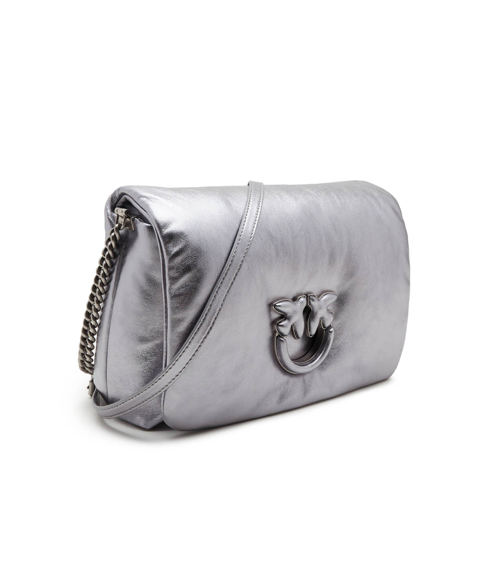 Кожаная сумка-мессенджер LOVE CLICK PUFF CLASSIC Pinko - серебряный(101585 A0F8)