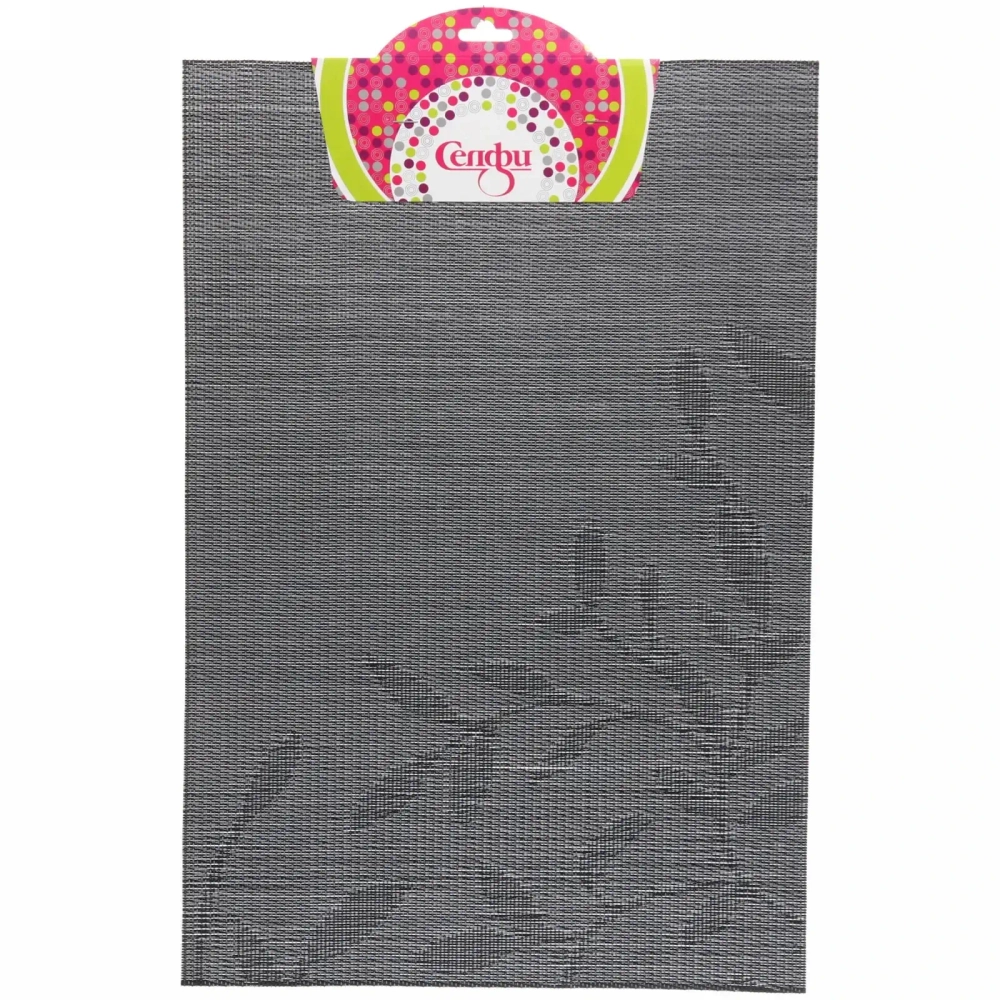 Салфетка на стол 30*45см плетеная, Вьюнок черная