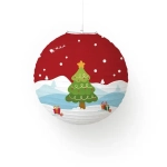 Бумажные фонарики "Рождество", круглые