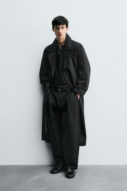 ZARA ТРЕНЧ OVERSIZE, ЧЕРНЫЙ