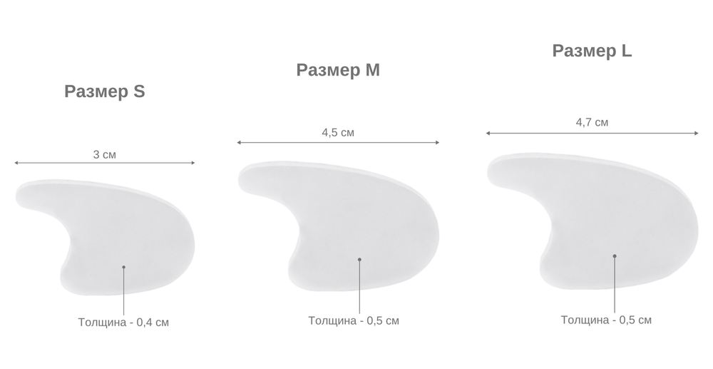 Ортопедические разделители пальцев стопы плоские, 1 пара