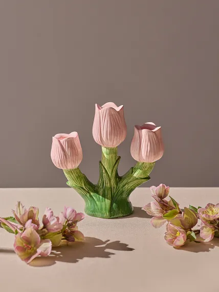 Подсвечник floret для трех свечей из коллекции blossom, 20 см