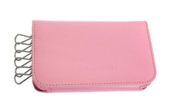 Balenciaga Leather Key Pouch Regular Women"s Pink
