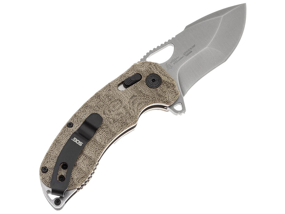 Нож складной SOG Kiku XR Satin, сталь CTS-XHP, рукоять микарта, 147г