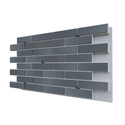 Негорючая термопанель ППС PRO Керамин Куба 2 Серо-голубой 0,612 м², 1020x600 мм