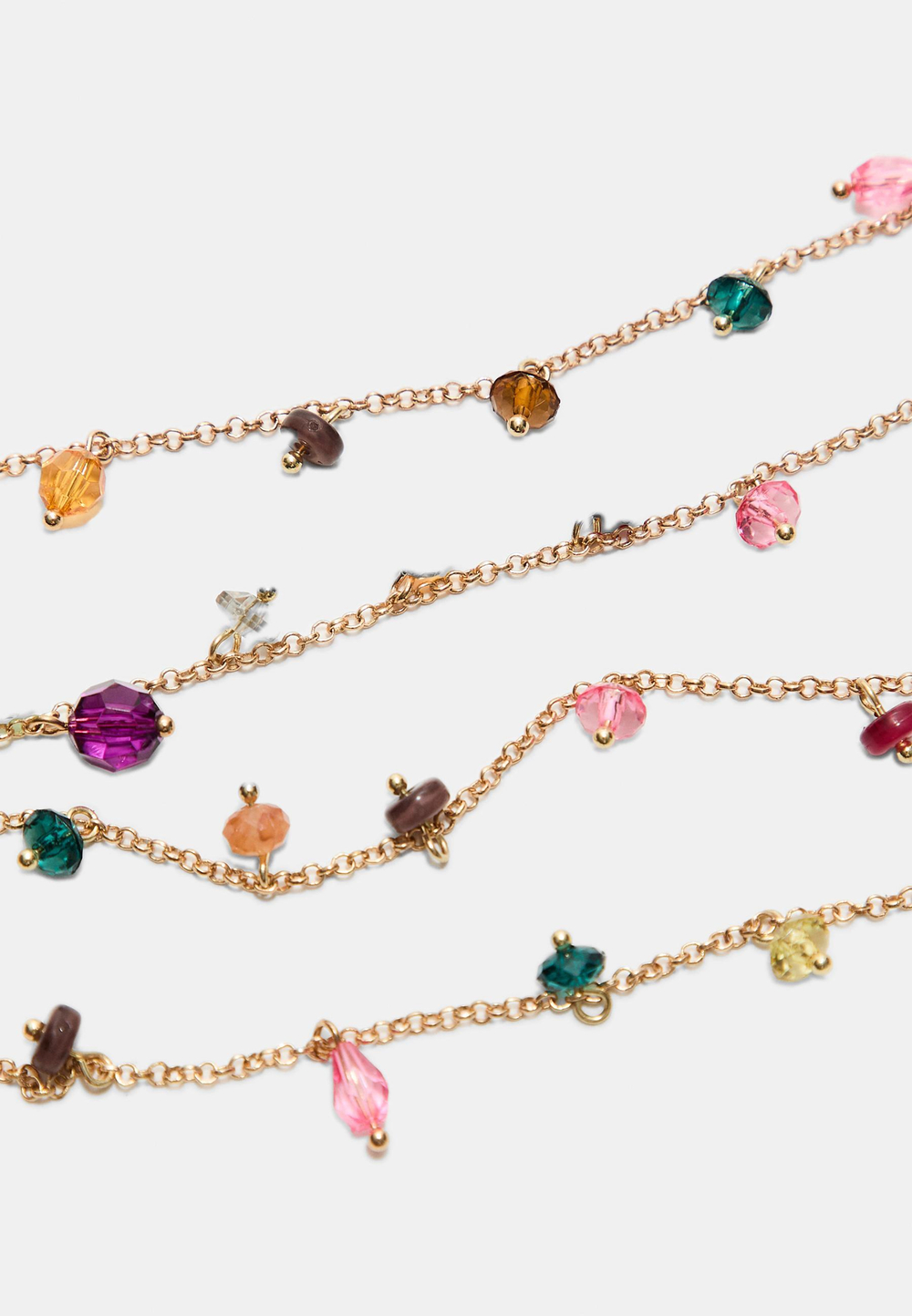 STRADIVARIUS Длинное ожерелье из бисера, золотой