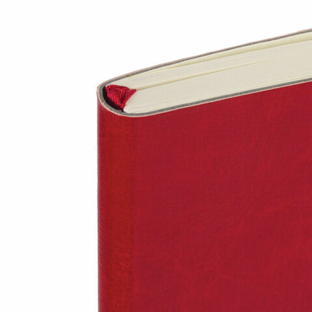 Блокнот в клетку с резинкой А5 (148x218 мм), 80 л., под кожу красный BRAUBERG "Metropolis Ultra", 111018