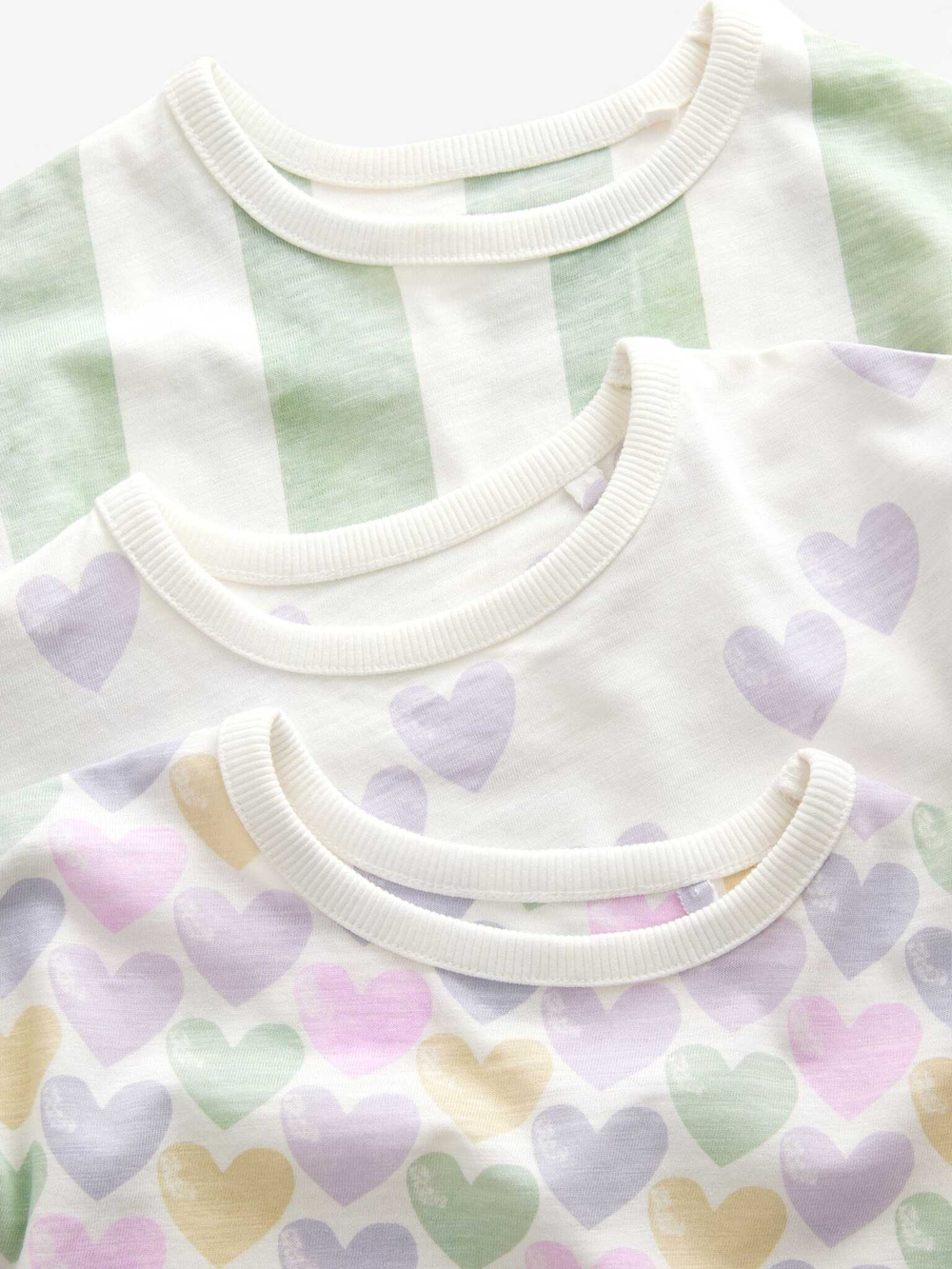 Пижама для девочки Next AC0-790, 3 шт., Сиреневый, Салатовый, Белый