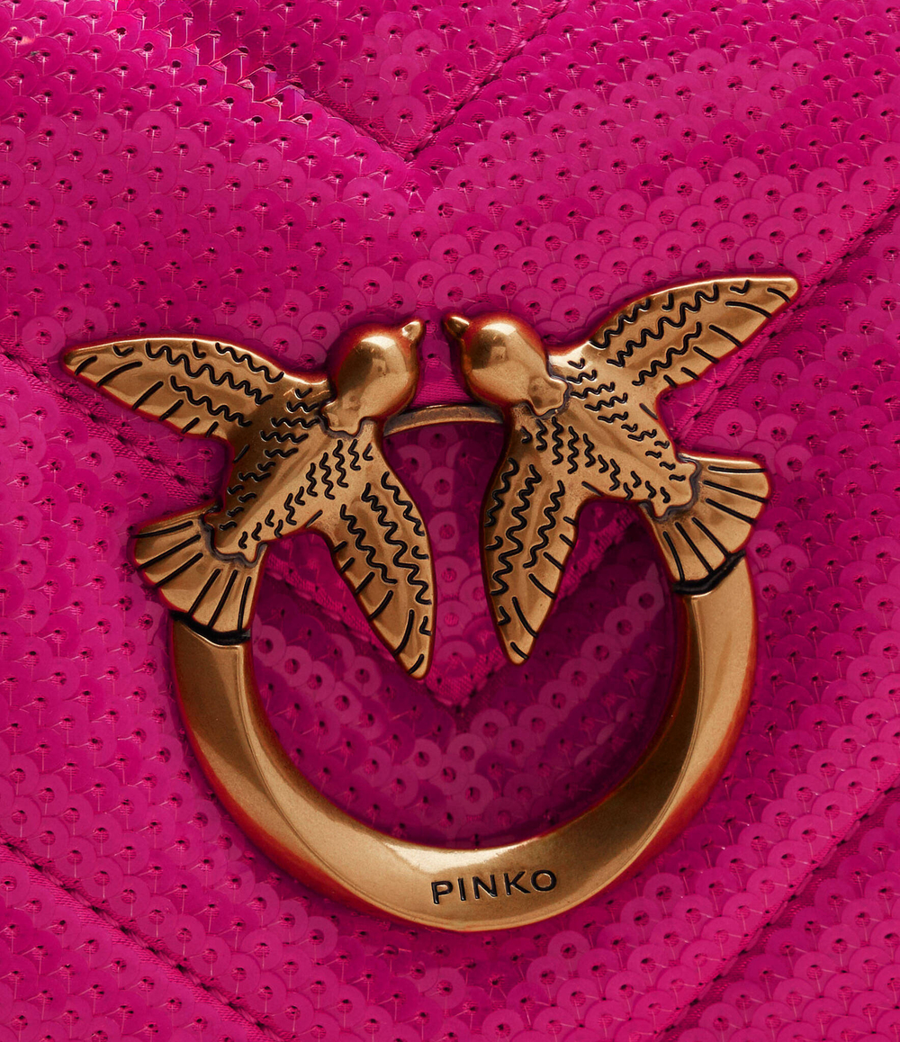 Кожаная сумка-мессенджер LOVE CLICK MINI Pinko - розовый(100067 A17J)