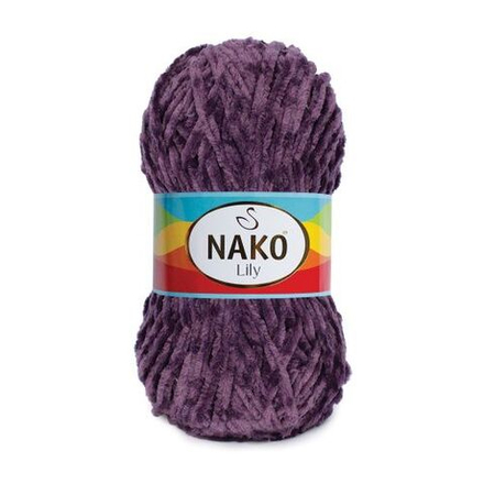 Лили (Lily) пряжа Nako 100%полиэстер 5х100гр/180м (3702 баклажан)