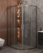 Душевой уголок Cezares MOLVENO-RH-2-130/100-C-GM-IV, 130х100х195, профиль оружейная сталь, прозрачное стекло