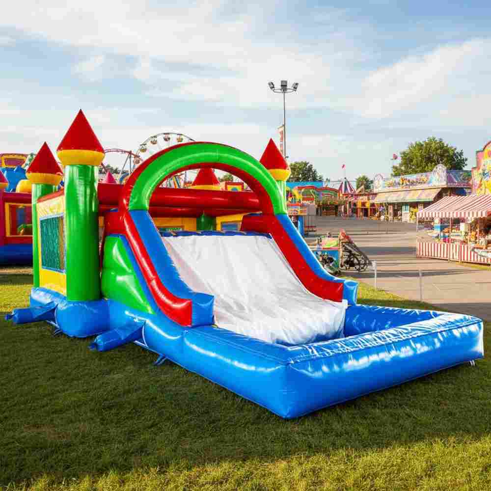 Батут с бассейном "Домик с бассейном" 7*4*3 м