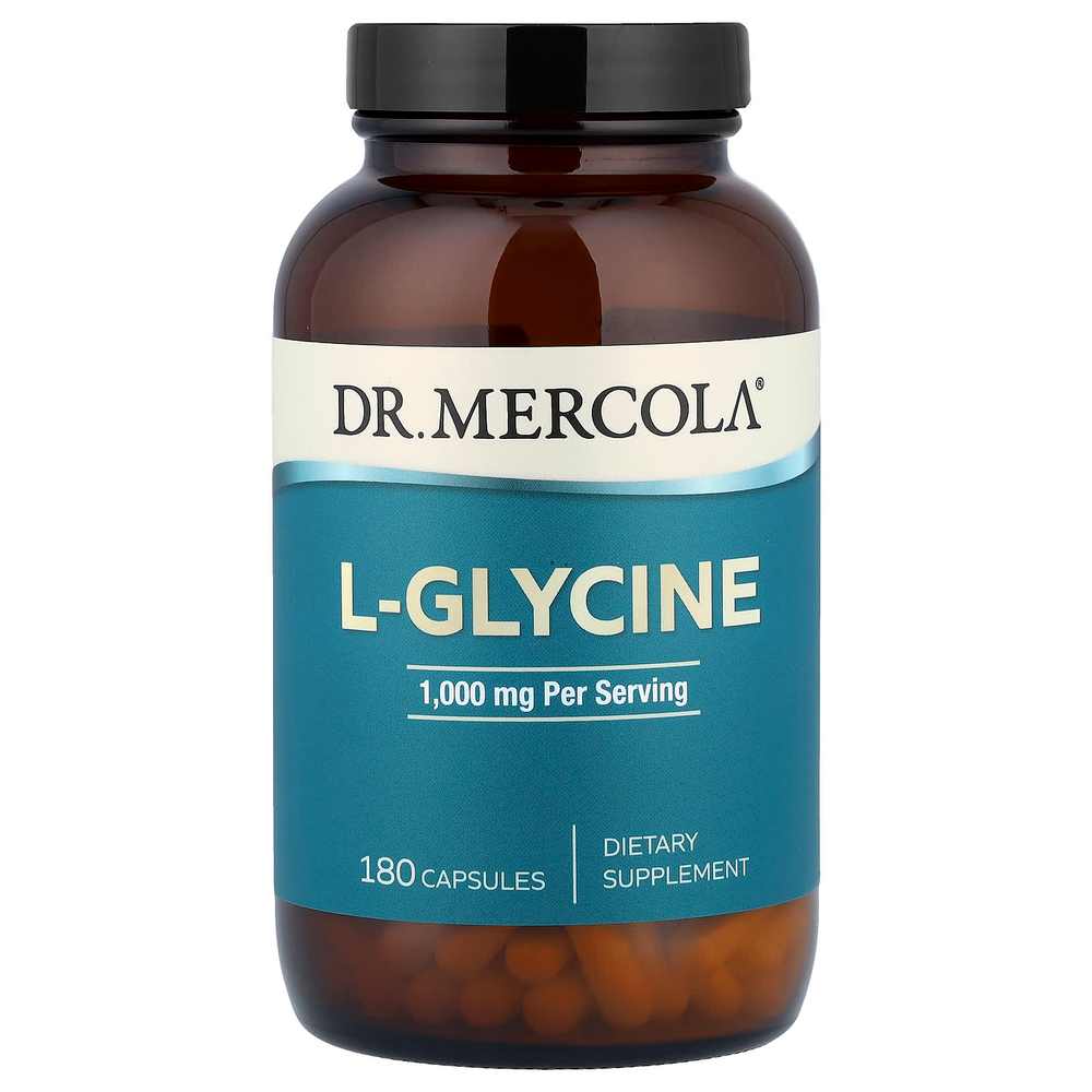 Dr. Mercola, L-глицин, 180 капсул (500 мг на капсулу)