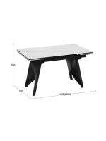 Стол кухонный Керамика белый мрамор 140(200)х85х78 см