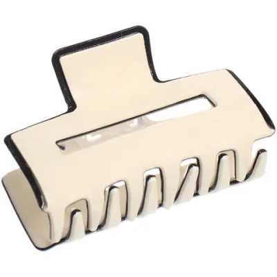 Заколка - краб для волос «AKS-EMPIRE», цвет белый, 4,5*3см