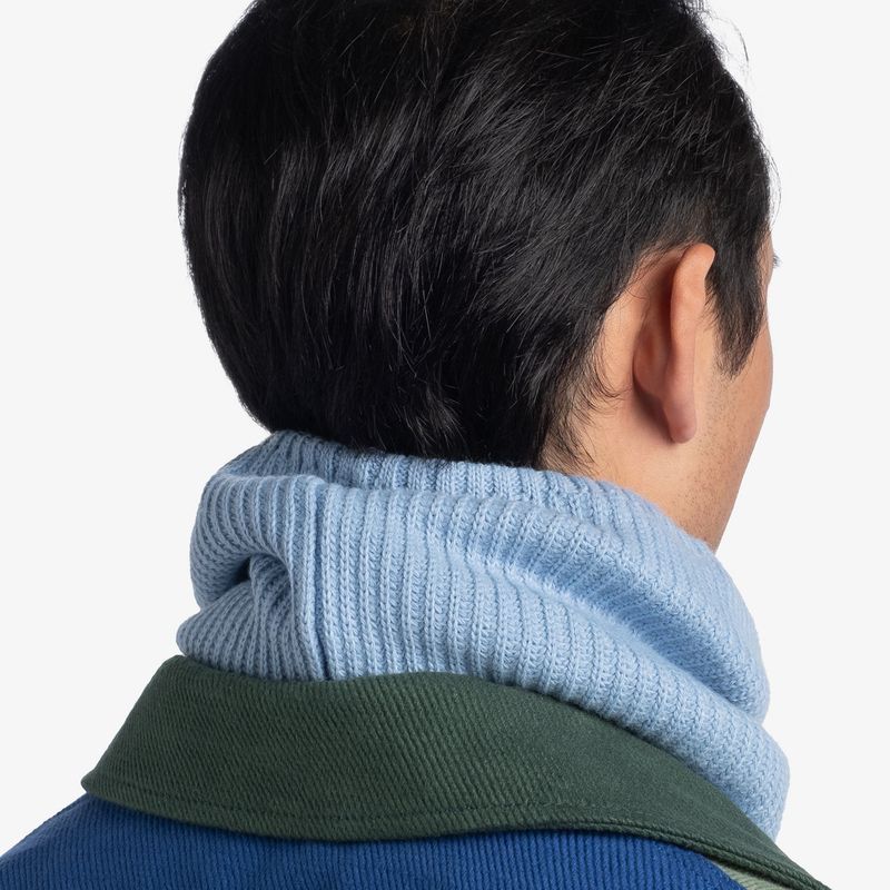 Вязаный шарф-труба с флисом Buff Neckwarmer Knitted Fleece Rutger Light Blue Фото 5