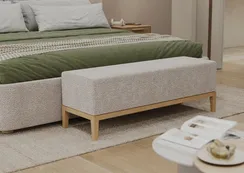 Банкетка Fjord 120 см (молочный, букле)