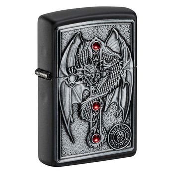 Зажигалка Zippo Winged Dragon Cross с покрытием Black Matte (49755)