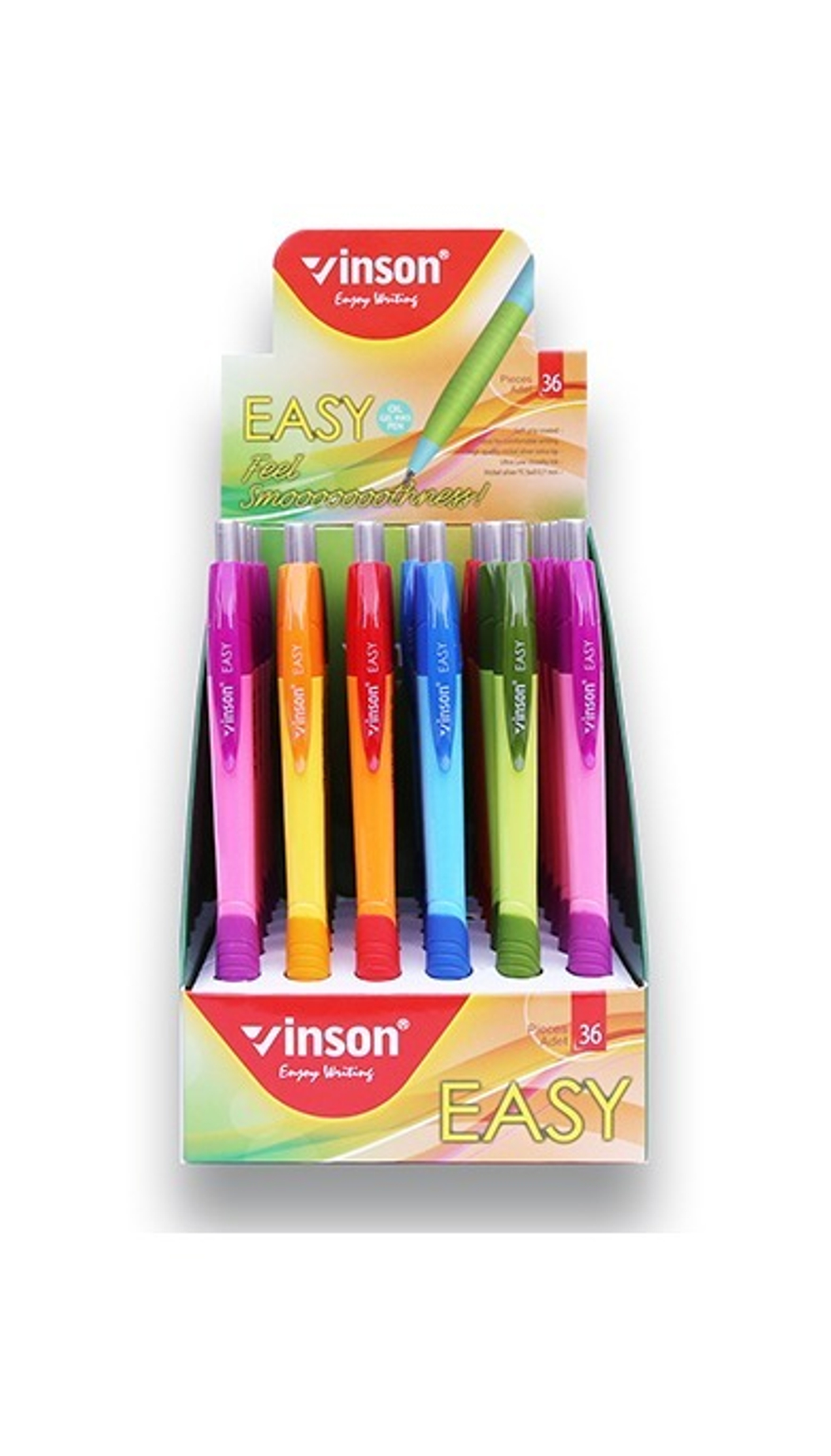 Ручка VINSON EASY шариковая, автомат, игольчатая, масляная основа, 0.7мм, синяя