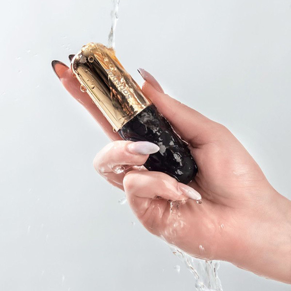 Чёрно-золотистая вибропуля 11см Satisfyer Lovely Honey