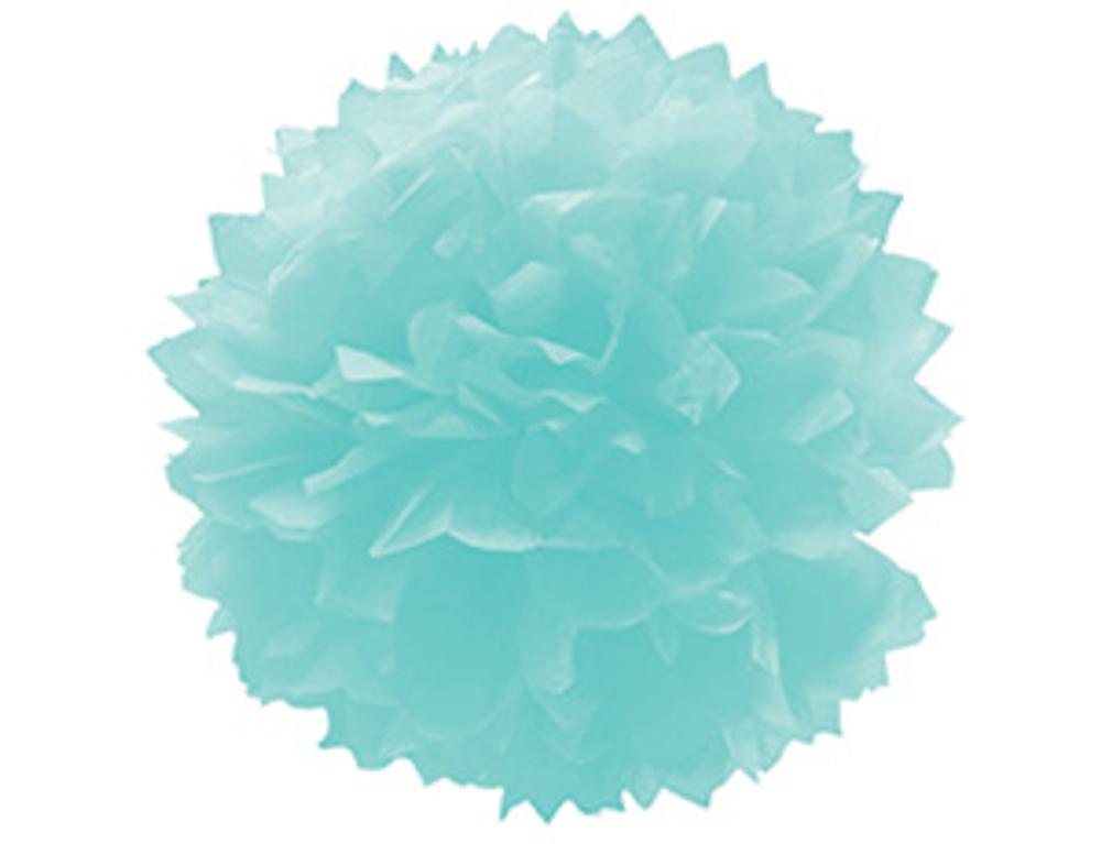 Бумажный помпон Голубой 40 см
