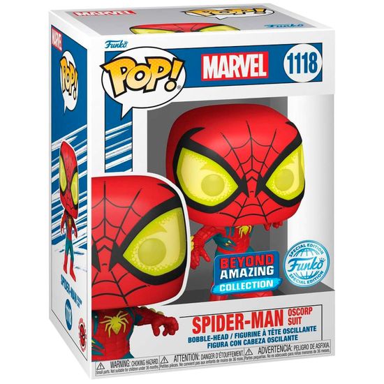 Фигурка Funko POP! Bobble Marvel Spider-Man Oscorp Suit (Exc) (1118) 66626 / Фигурка Фанко ПОП! по мотивам вселенной "Марвел", Человек-паук