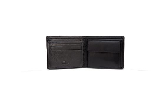 Бумажник Mano "Don Leonardo", с RFID защитой, натуральная кожа в черном цвете, 10,5 х 2 х 8,5 см