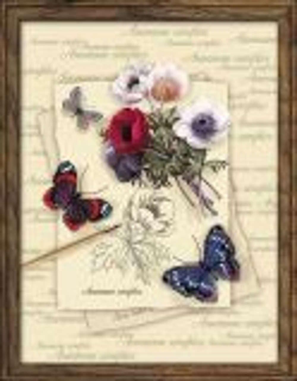 "Бабочки и анемоны"-0002РТ вышивка
