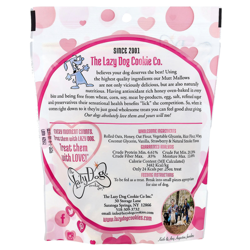 Lazy Dog Cookie, Mutt Mallows®, лакомства для собак, клубничный смузи™, 141,74 г (5 унций)
